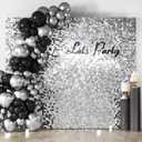 COKAOBE Silver Shimmer Wall Backdrop, 36PCS Square Sequin Shimmer Backdrop Panel, Photo Backdrops for Birthday, Anniversary, Wedding, Graduation & Bachelorette Party Decoration, Silver, 36pcs (6x6ft)