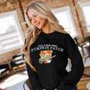 MYHALF Halloween Sweatshirts Women Colorful Sequin Ghost Graphic Pullover Shirt Halloween Witch Crewneck Sweater (Black, M)