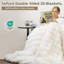 Bubble Cuddle Throw Blanket for Couch, Faux Fur Ultra Soft Plush Cozy Luxury Blanket for Travel Camping Home Decor Office Airplane Car, Machine Washable, 50" x 60" Cream White