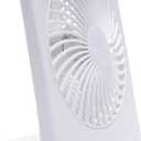 Treva 5-Inch USB and Battery Powered Desk Fan With Two Cooling Speeds and Adjustable Tilt, Small USB Fan Cubicle Accessories Durable and Long Lasting (White)