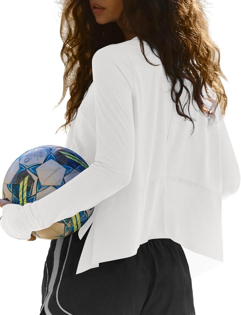 Darong Cotton Long Sleeve Workout Shirts for Women (XS)