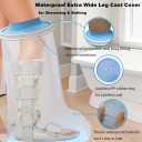 Non-Slip Waterproof Extra Wide Leg Cast Cover for Shower - Protector for Surgery Wounds, Bandage, Large Cast, Knee Immobilizer/Brace, Walking Boots (30 in. Long)