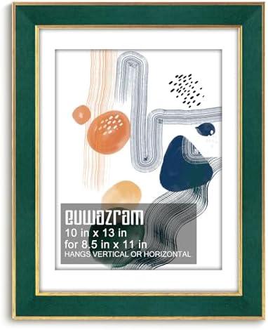 euwazram Suede 10x13 Frame - Single Frame, Christmas Elegant Green 10 x 13 Poster Frame with Mat for 8.5 by 11, 10x13 Picture Frames for Artwork, Puzzles, Photos and Movie Posters