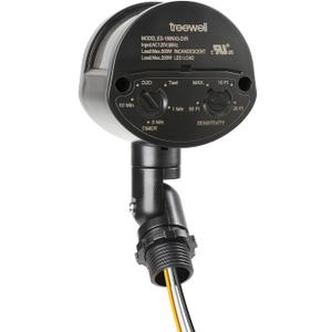 Motion Sensor, 180-Degree Replacement Motion Detector, Adjustable Time & Detection Sensitiity Up to 60 Feet Range, 3 Working Modes Pir Motion Sensor for Security Floodlight, Black, UL Listed