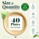 Koala love Palm Leaf Plates 10 Inch Bamboo Paper Disposable 40 Bulk Dinner Round Party Plates Event Tableware Eco Biodegradable Compostable Wooden Plate Best Alternative to Plastic Plate