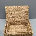 Decorative Storage Boxes with Lids - Set of 2 Beautiful Wicker Organizer Bins for Your Shelves & Home Decor - Safely Store Your Photos, Documents, and Memory Box Keepsakes in a Stylish Rattan Design