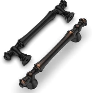 Amerdeco 10 Pack Oil Rubbed Bronze Cabinet Pulls 3.75 Inch(96mm) Hole Center Cabinet Hardware Kitchen Cabinet Handles for Bathroom Drawer Pulls Dresser Pulls ZH0014