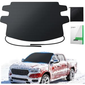 Zanch Upgrade Windshield Cover for Ice & Snow [Fast Install & Removal] 600D Oxford Fabric Against Magnetic Fit Snow, Ice, Frost, Winter Accessories - Fit for Pickup/Large SUV/MPV - (70''x54'')