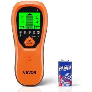 VEVOR Stud Finder Wall Scanner, 5 in 1, Electronic Wall Stud Detector with Smart Sensor, High-Definition LCD Display and Audio Alarm, for the Center and Edge of Metal, AC Wire, Joists, Pipes, Orange