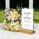 4x6 Inch Acrylic Sign Holder with Wooden Base, Desktop Display Stand (4x6 6Pack)