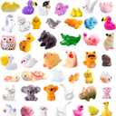 45 Pcs Mini Resin Animals Miniature Animal Figurines Tiny Resin Figurines Mini Figures Bulk for Fairy Garden Dcor Micro Landscape Ornaments Dollhouse Craft Accessories