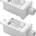 Replacement Yard Inflatable Adapter Power Supply Adaptor - 12V 1.0A 2Pcs - Inflatable Plug Replacement Class 2 Power Supply - White - for Christmas Tree Light/Thanksgiving Yard Blow Up Decorations