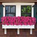 Yastouay Artificial Flowers for Outdoors, 12 Bundles Fake Outdoor Flowers, UV Resistant Artificial Petunias Fake Flowers, Purple Red Realistic Fake Plants for Porch Patio Garden Decor