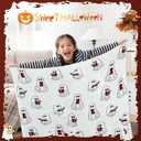 Christmas Halloween Ghost Reading Book Blanket 50 x 60 Inches Soft Knit Throw with Ghosts Reading Book Pattern Halloween Christmas Decoration Gift for Living Room Couch Sofa Bed