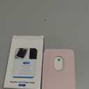 Magnetic Wallet Cell Phone Card Holder for Phone Case, Stronger Magnetic RFID Leather Phone Wallet Stick on Series of iPhone 17/16/15/14/13/12 and Pro/Promax, Light Pink