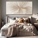 Large Framed White Floral Wall Art Textured Abstract Flower Canvas Painting Modern Minimalist Artwork for Living Room Bedroom Office 29x58 Inch