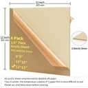 1/8 Thick 12 x 12 inch Acrylic Sheets - 4 Pack Plexiglass Sheets for Creative DIY Projects Laser Cutting Engraving UV Printed Signs Crafts Badges, Beige
