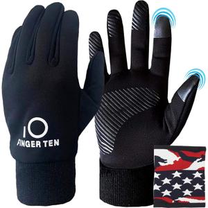 FINGER TEN Kids Winter Gloves Warm Waterproof with Free Neck Warmer Boys Girls Touchscreen for Cold Weather Outdoor Sports, M