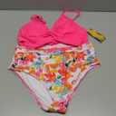 Edelqual Women's High Waisted Bikini Sets Two Piece Swimsuit Tummy Control Bathing Suit V Neck Swimwear 2025 Swim Suit (Large, Pink Floral)