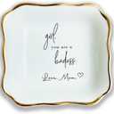 Daughter Gift From Mom, Ring Dish For Girl Daughter, White Ceramic Jewelry Dish, Personalized Trinket Tray, Mother And Daughter, Wedding Gift, Graduation Birthday Gift