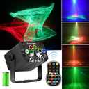 DJ Disco Party Lights Battery Powered - Northern Laser Light Effect RGB Led Sound Activated Strobe Lighting with Remote Control for Indoor Birthday Halloween Karaoke Club KTV (Dark Gray Battery and USB Powered)