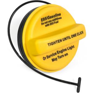 Click&Fit Yellow Gas Tank Cap E85 replacement for 2012-2014 Chevy Cadillac GMC, models Avalanche, Silverado Suburban Tahoe Escalade Sierra Yukon  Fuel tank cap with tether replaces 20962524 GT34