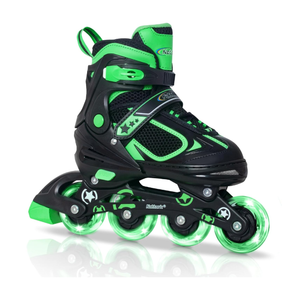 Nattork Blade Roller Skates for Boys with Light Up Wheel, Outdoor & Indoor Illuminating Black Inline Skates for Boys Little Kids Toddler Ages 5-8 Beginners, L