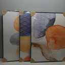 ARTKN Modern Wall Art 3 Piece Set,Abstract Modern Art Wall Decor for Living Room Bedroom,Fresh Minimalist Large Framed Wall Art, Gray Blue Orange Wall Decor(Orange, 24" X 32" X 3 pieces)