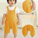 Hotfiary Baby Boy Summer Outfit Gauze Romper & T-Shirt Yellow 12-18 Months