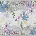 Artoid Mode Floral Hydrangea Daisy Spring Runner Rug, Summer Home Decor Low-Profile Non-Slip Washable Area Rug for Bathroom Entryway Bedroom Kitchen Laundry Room Indoor 2x6 Feet (White)