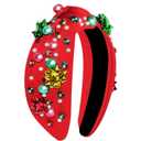 Christmas Headband for Women, Headbands with Christmas Tree Crystal Pearl Snowflake Decorations Holiday Overalls Hairband for Sweaters Outfits Hair Accessories