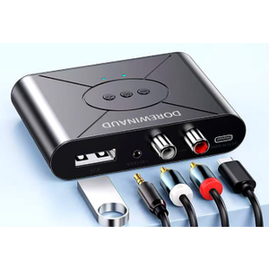 Bluetooth 5.3 Audio Receiver, Wireless Audio Receiver RCA Adapter for Stereo, USB Flash Drive/NFC One Key Connect/Car Speakers/Wireless Headphones Receiving Mode for Bluetooth Devices