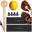 TOBWOLF 10PCS Baseball Glove Break in Kit for Adult Youth Catchers, Baseball Glove Mallet Baseball Mitts Shaper Wooden Baseballs Hammer, Softball Glove Wrap Band, Plastic Practice Ball & Glove Locks