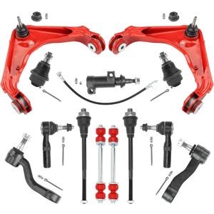 13PC Front End Suspension Kit for Chevy Silverado GMC Sierra 2500HD 3500HD,Suburban,Avalanche,XL Yukon,w/Control Arms,Ball Joints, Tie Rods, Sway Bar Links, Pitman & Idler Arms K62005413PC