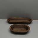 Tessco 2 Pcs Wooden Dough Bowl for Home Rustic Bread Long Wooden Bowl for Kitchen Dining Table Home Decoration(10 x 6 x 2 Inch, 16 x 6 x 2 Inch,Brown)