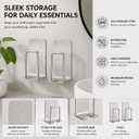 Double Layer Shower Corner Caddy, White Suction Cup Organizer, No-Drill