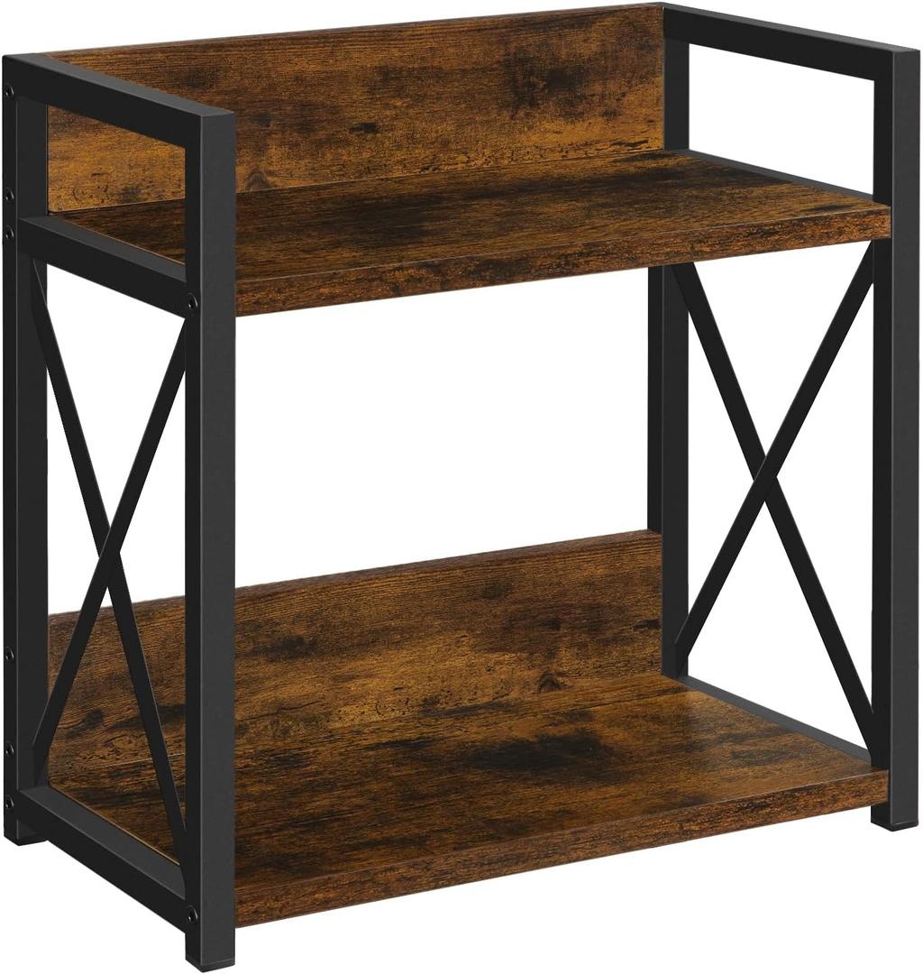 YINMIT Countertop Shelf Organizer,Coffee Bar Accessories,Spice Rack,Coffee Counter Shelf,2 Tier Coffee Organizer Station for Mugs,Cups,Cream,Syrup(Rustic Brown, Small)