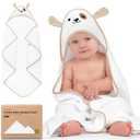 KeaBabies Hooded Baby Towel for Newborn - Viscose Derived from Bamboo Large Baby Bath Towels with Hood for Boys, Girls, Toddler, Extra Absorbent & Soft Newborn Bath Essentials (Dog)