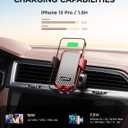 JOYMASS Wireless Car Charger, Phone Holders for Your Car, 15W Auto Clamping Phone Mount Car Accessories for iPhone 16 15 14 13 12 Mini Pro Max 11, Samsung Galaxy S24 Ultra S23 S22+ Note 20, etc - Red