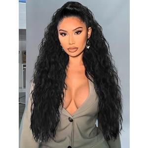 ORSUNCER Ponytail Extension Claw 30" Curly Pony Tail Clip in Hair Extensions Fluffy Natural Looking Synthetic Hairpiece for Women Black