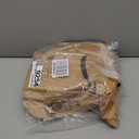 mDesign Modern Square Bathroom Vanity Countertop Storage Organizer Canister Jar for Cotton Swabs, Rounds, Balls, Makeup Sponges, Bath Salts - 2 Divided Sections - Clear/Soft Brass