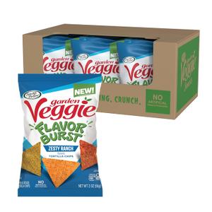 Sensible Portions Garden Veggie Flavor Burst Tortilla Chips, Ranch, 2 Oz (Pack of 12), Best By: 18 SEP 25