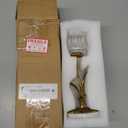 Candle Holder, Cut Rose Shaped Brass Candle Holder High-end Light Luxury Creative Art Crystal Glass Flower Candle Sticks Holder Decor Marble Disc Base Romantic Ambiance Table Decoration