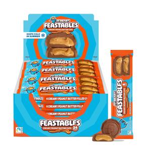 MrBeast Feastables Peanut Butter Cups Milk Chocolate, 24 Count, 2-Cup Packs (EXP 04/15/27)