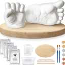 KeaBabies Baby Casting Kit Hands and Feet Mold - 3D Newborn Hand Casting Kit & Stylish Wood Base, Easy DIY Infant Foot Molds 0-9 Months, BPA-Free Baby Keepsake, Shower Gifts for Moms (Oval, Ash Wood)