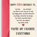 Funny 100th Birthday Card for Men Women, Sweet 100 Year Old Bday Gift Ideas for Lover, 100 Birthday Decorations for Husband Wife Couple, Love Card