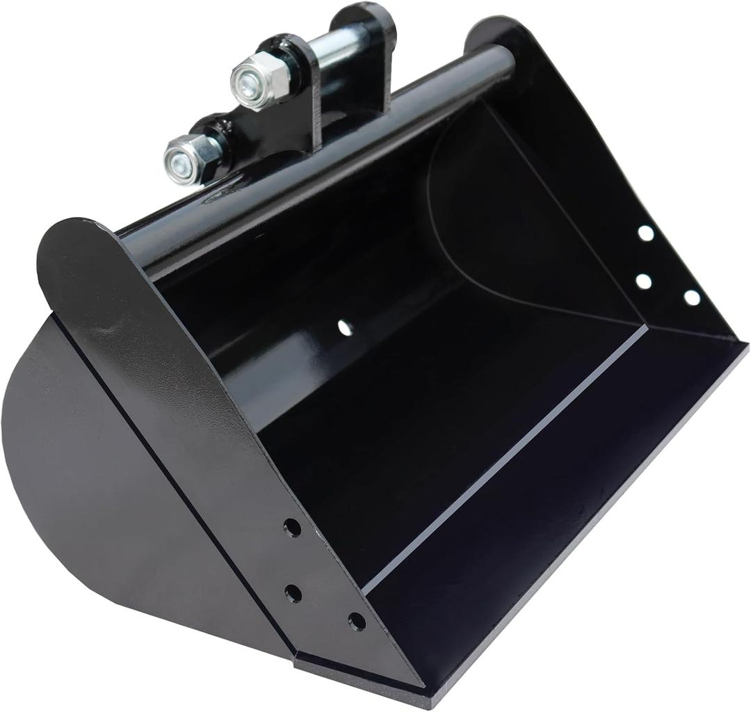 Mini Excavator Bucket Attachments, 20" No Teeth Flat Backhoe Buckets, Digging Bucket Accessories for Loading Sand, Soil, Cleaning Ditch