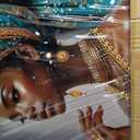 DRLWGTY Framed Elegant Black Woman Wall Art Modern Portrait Painting with Hand-Applied Gemstone Details, Large Canvas Artwork for Bedroom Living Room,Ready to Hang, 36"L x 24"W