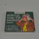 ARTISTRO 24 Dual-Tip Acrylic Paint Markers - Medium + Fine Tip Combo - 22 Bright Colors + 2 Metallic Chrome Paint Pens (Multicolor)