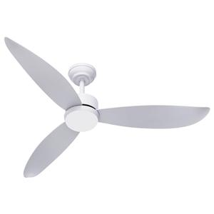 raccroc Ceiling Fans with Lights,52'' Ceiling Fan with Remote Control, 6 Speeds Indoor Outdoor Ceiling Fans with 22W 3CCT Dimmable LED Light, Noiseless DC Motor & 3 Reversible Blades White